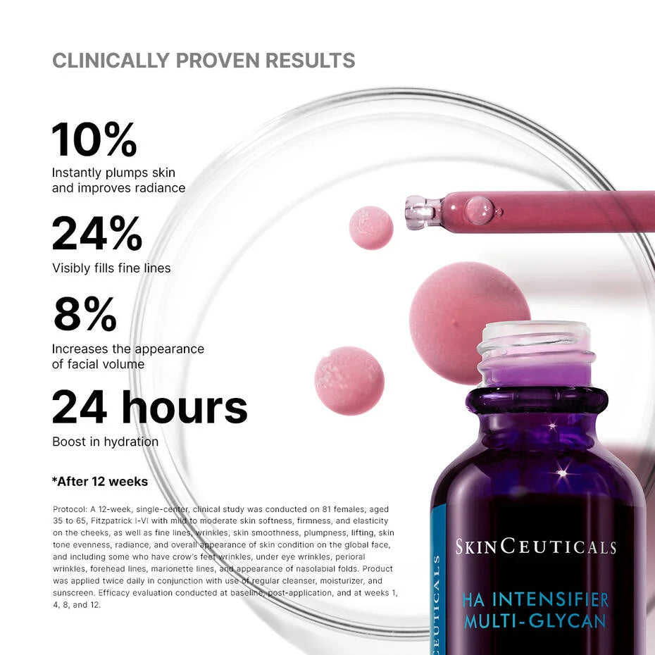 SkinCeuticals H.A. Intensifier Multi Glycan Serum - Hyaluronic Acid & Glycan Complex for Plumping & Hydrating Skin | Anti-Aging Face Treatment for Fine Lines & Wrinkles | Perfect for Daily Skincare Routine & Nighttime Use