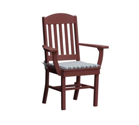 A & L Furniture Classic Dining Chair with Arms - Sturdy Wooden Dining Room Chair for Kitchen, Restaurant, and Home Decor