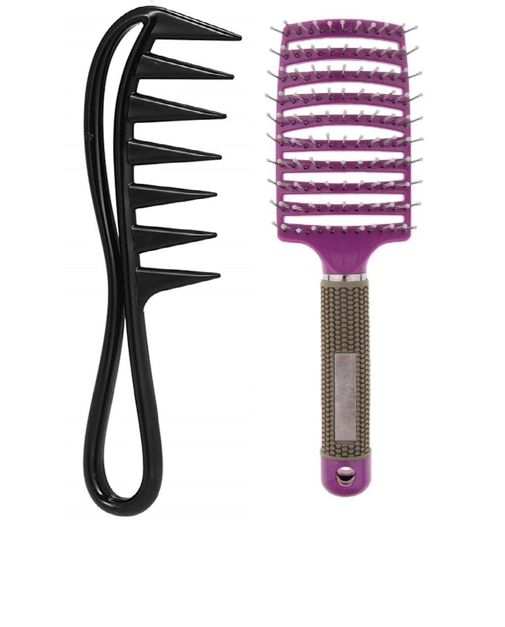 IAS Voremy Magic Detangling Hair Brush for Women - Curved & Vented Wide Tooth Comb for Wavy, Long, Curly Hair - Pack of 2 (Perfect for Salon, Travel & Daily Hair Care)