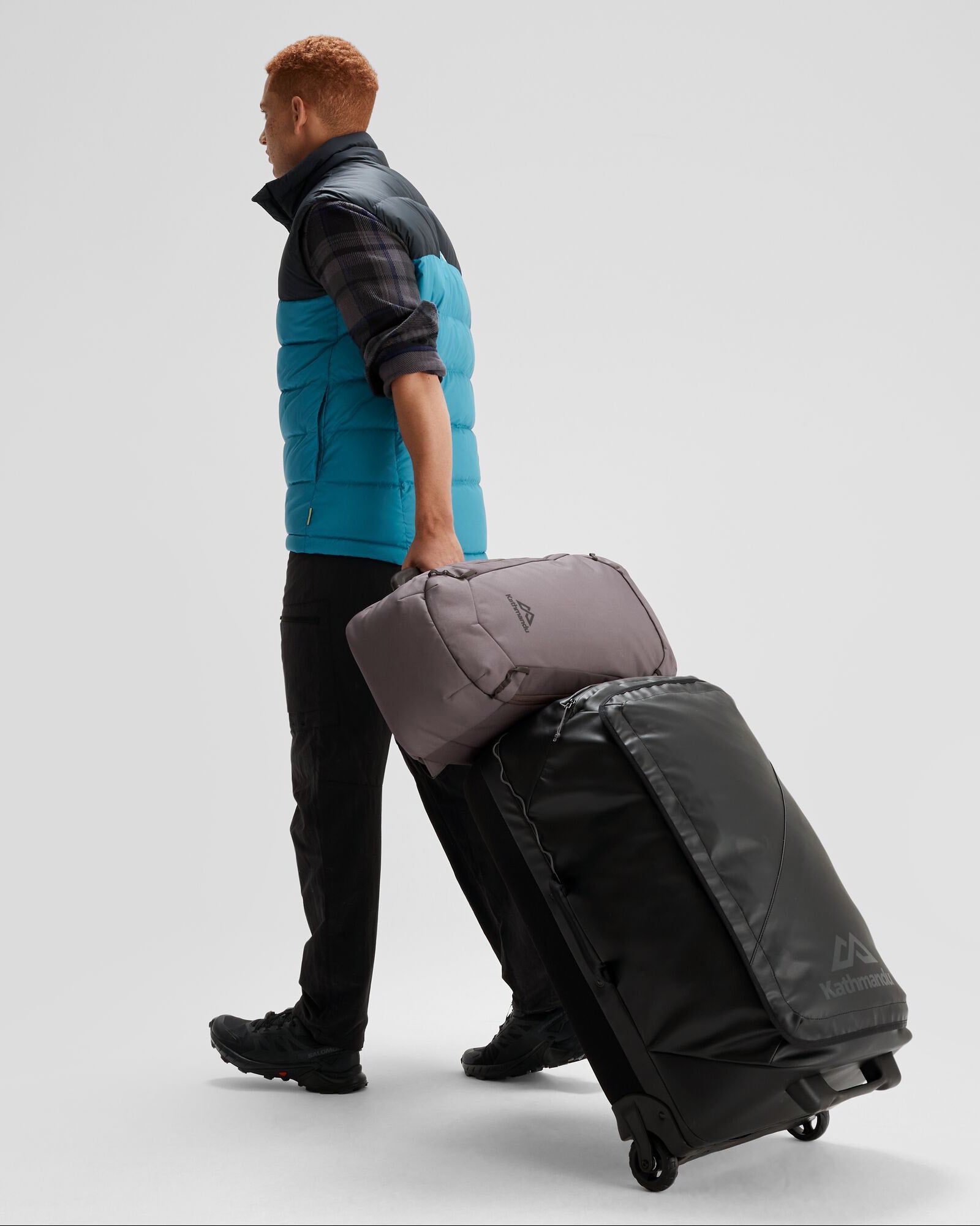 Indus Roller 70L Black Stingray Waterproof Travel Backpack - Perfect for Hiking, Camping & Outdoor Adventures
