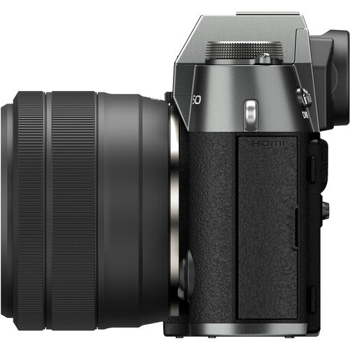 FUJIFILM X-T50 Mirrorless Digital Camera with XC15-45mmF3.5-5.6 OIS PZ Lens Kit (Charcoal Silver) - Perfect for Travel Photography, Vlogging & Street Shooting