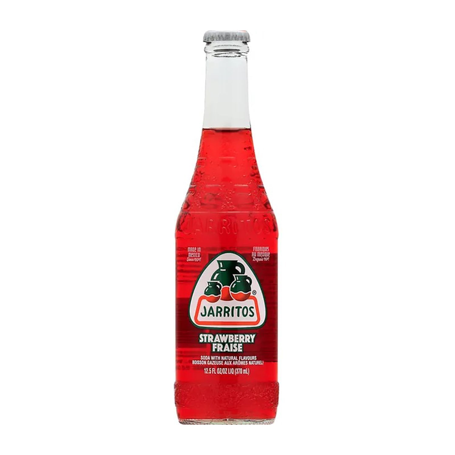 Jarritos Strawberry Soda Glass Bottle - 12.5oz Refreshing Mexican Soft Drink - Perfect for Parties, BBQs & Summer Refreshment