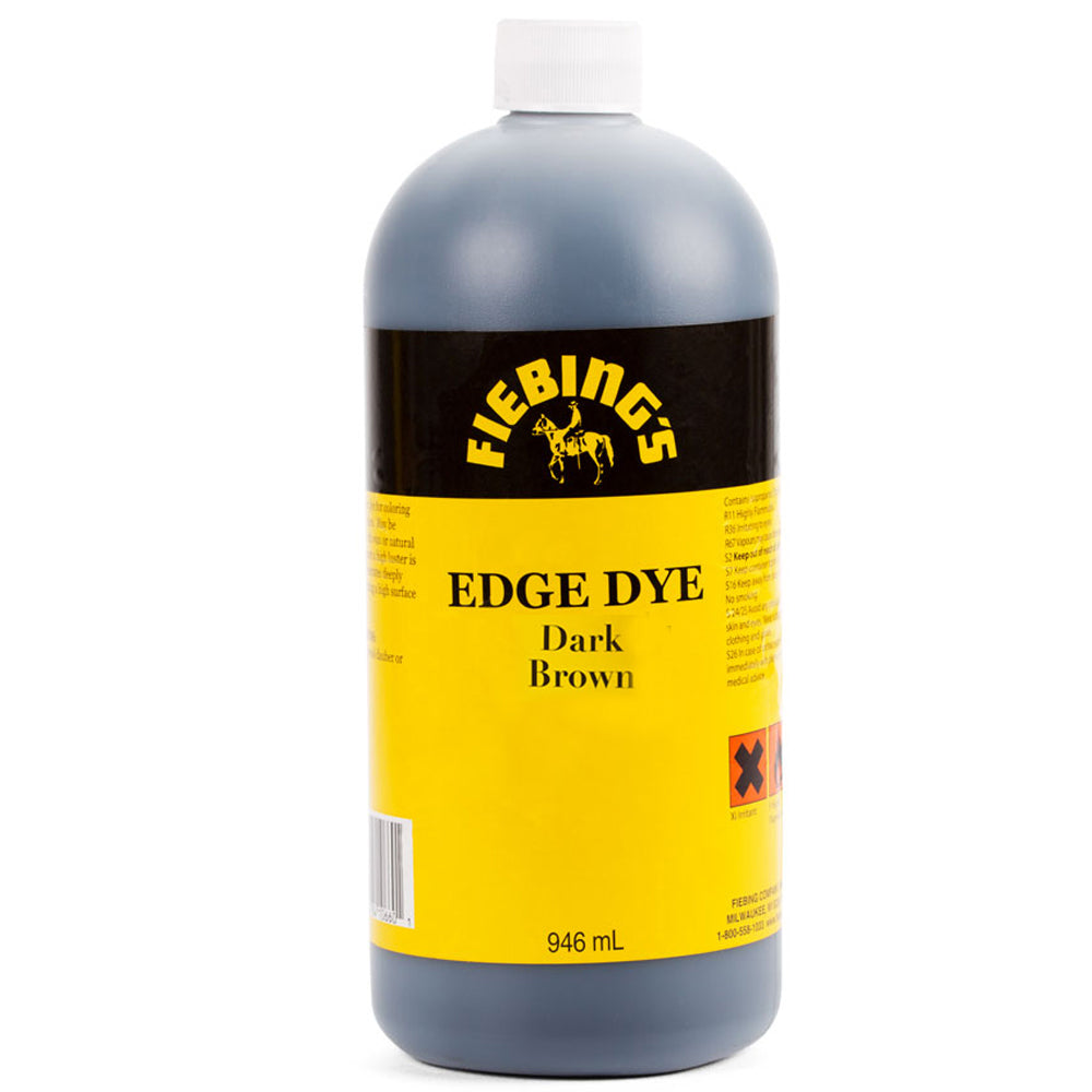 32 Oz. Fiebings Waterproof Semi-Gloss Edge Leather Dye - Professional Leather Coloring for Shoes, Belts & Bags - Perfect for DIY Leather Crafting & Repair Projects