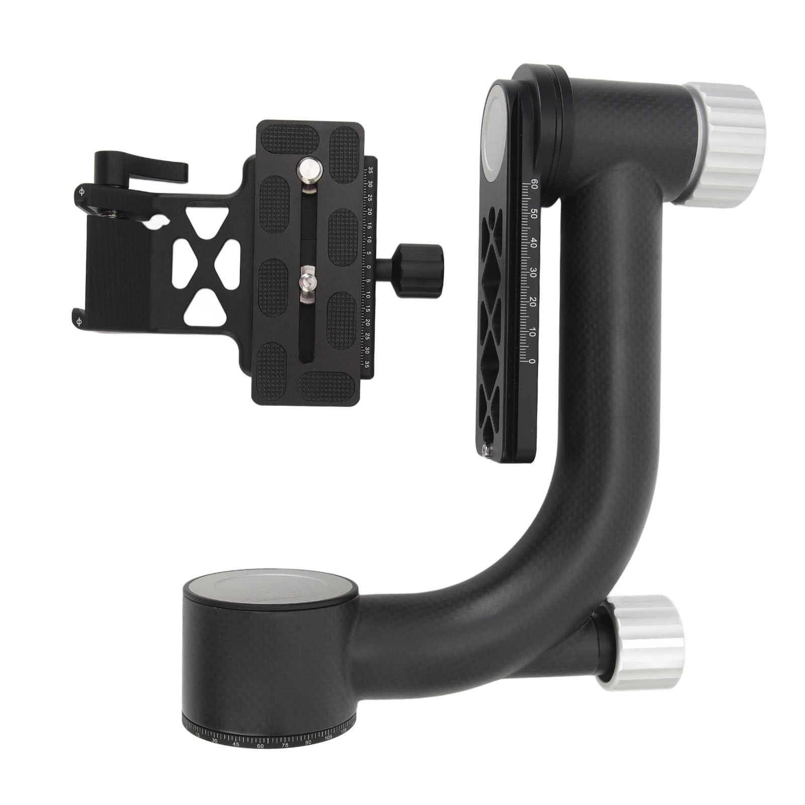 360 Degree Panoramic Rotating Tripod Head - Carbon Fiber Lightweight Design with Quick Release Plate & Clear Scale - Perfect for DSLR Photography, Landscape Shoots & Time-Lapse Videos