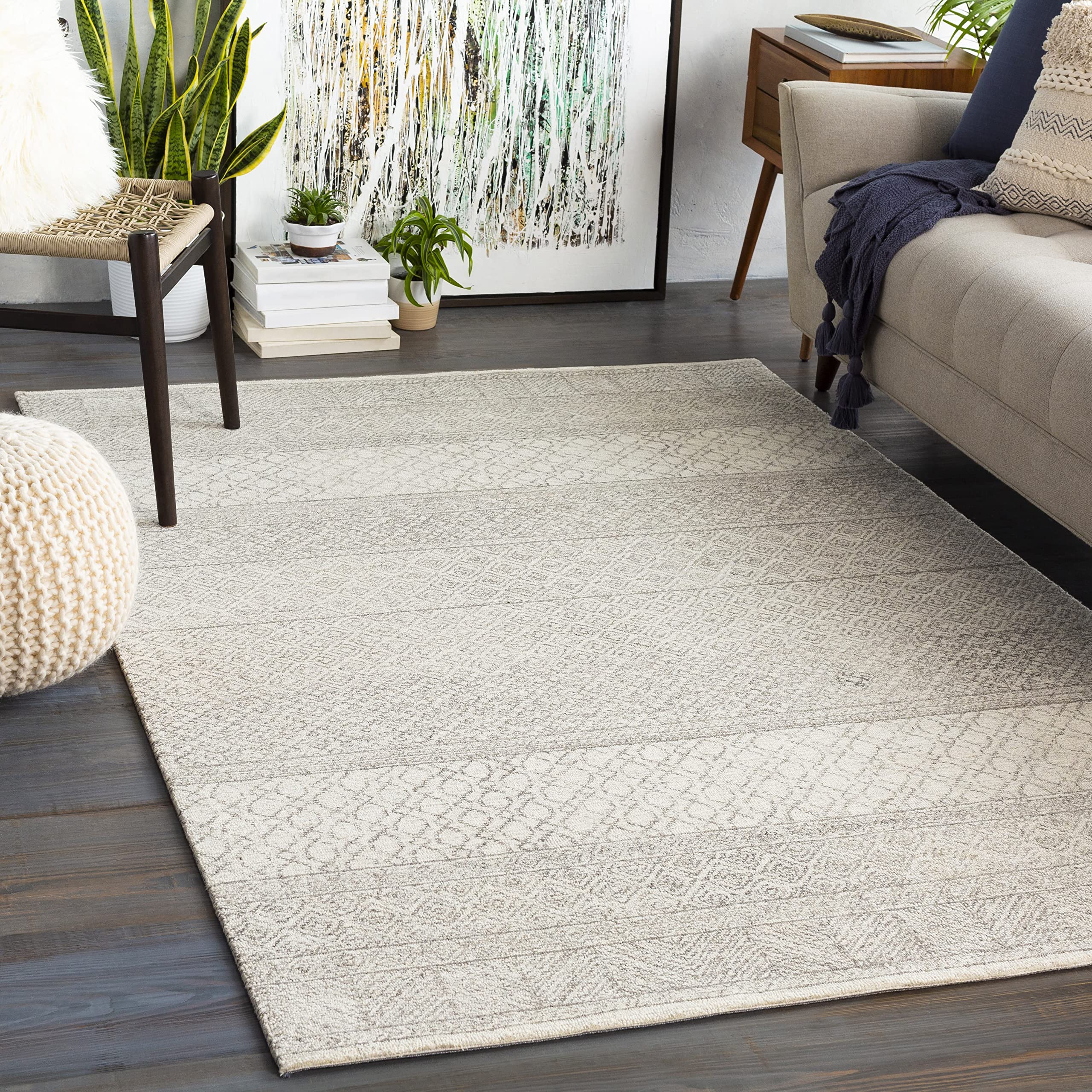 Mark&Day 9x12 Bohemian Wool Area Rug - Global Camel & Cream Taupe Handmade Carpet for Living Room, Bedroom, Kitchen | Soft & Durable Floor Decor for Home, Office, Dining Area (9' x 12')