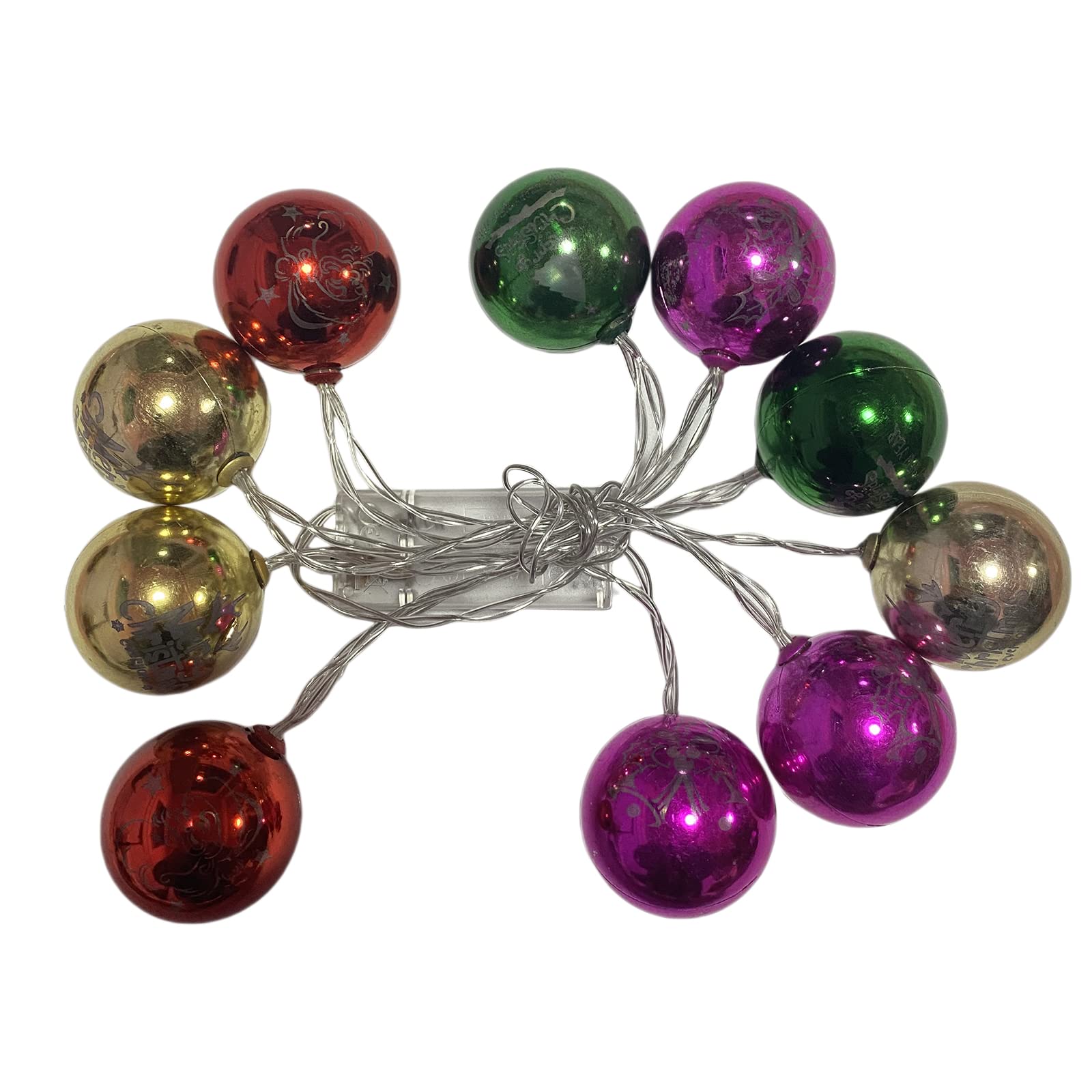 20 LED Round Ball Christmas String Lights - 9.84FT Waterproof Fairy Lights for Indoor/Outdoor Holiday Party Decorations | Perfect for Christmas Tree, Garden, Wedding & Home Decoration (Colorful)