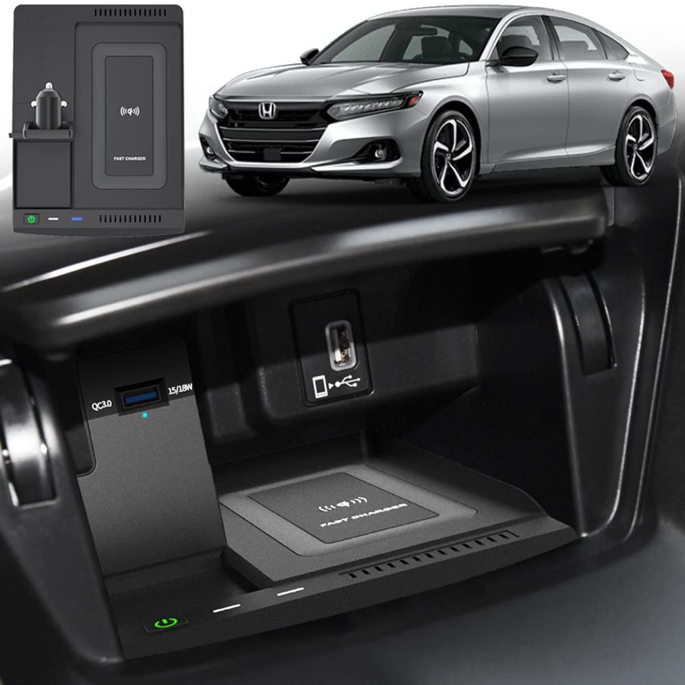 15W Qi Fast Wireless Car Charger for Honda Accord 2018-2022 | iPhone & Samsung Phone Charging Pad | 10th Gen Center Console Accessory | Perfect Gift for Honda Owners | Ideal for Commuting & Road Trips