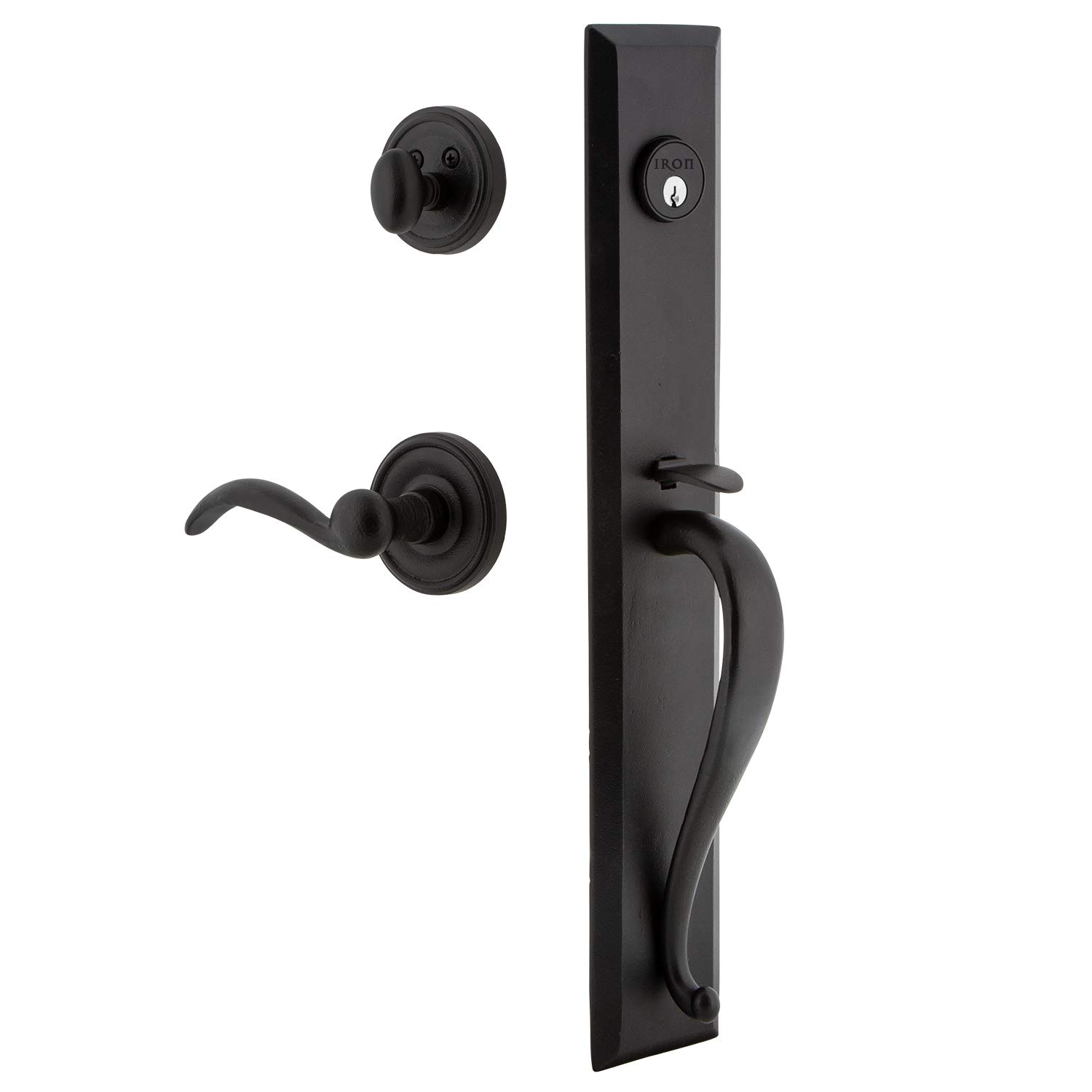 Ageless Iron 657925 Single Cylinder Entry Handleset - Black Iron Finish, 2.75