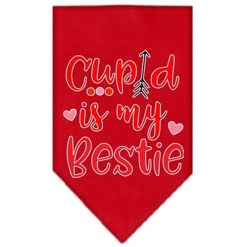 Cupid is My Bestie Screen Print Bandana - Black | Valentine's Day Gift, Dog Bandana, Pet Accessory for Dogs & Cats