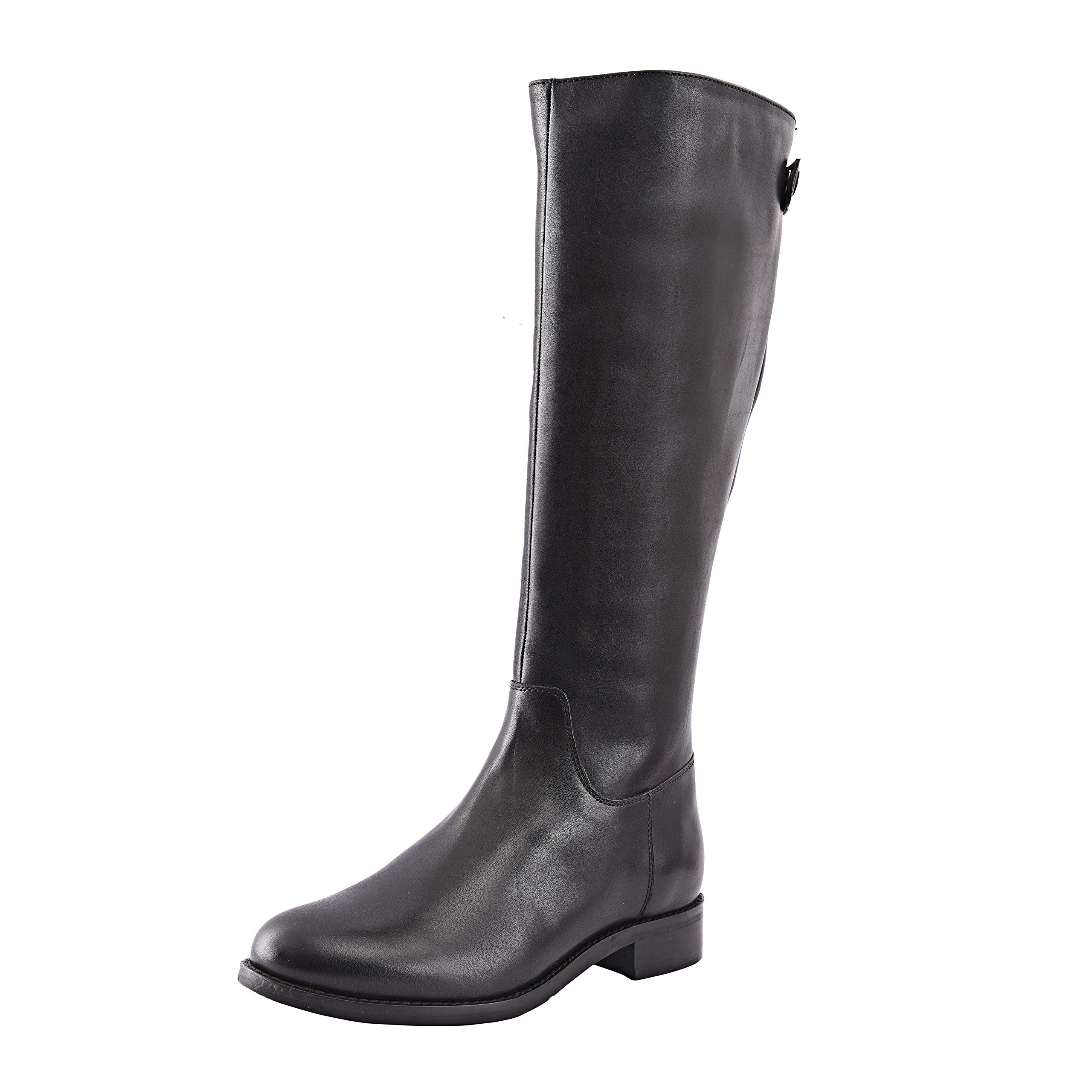 ALLONSI Women's Genuine Leather Knee High Riding Boots - Handmade Low Heel Zip Up Long Boots with TPR Sole for Everyday Comfort & Style | Perfect for Casual Outfits, Office Wear & Winter Fashion
