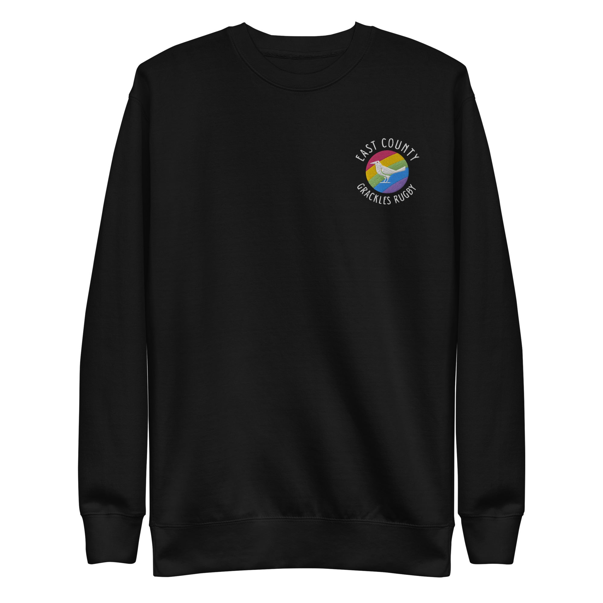 East Co. Grackles Embroidered Crewneck Sweatshirt - Vintage Style Unisex Pullover for Men & Women - Perfect for Casual Wear, Street Fashion & Outdoor Activities