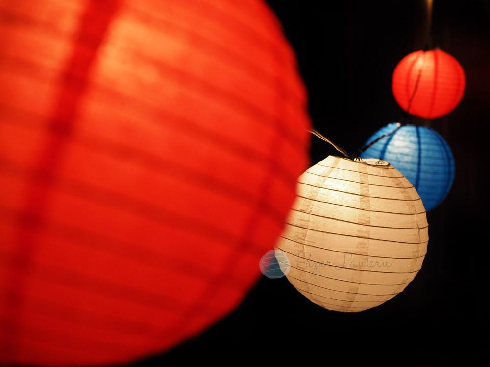 16 Pack Patriotic 4th of July Paper Lantern String Lights - 21ft Expandable Decor with White Cord for Independence Day Party, Backyard, Wedding & Outdoor Celebrations