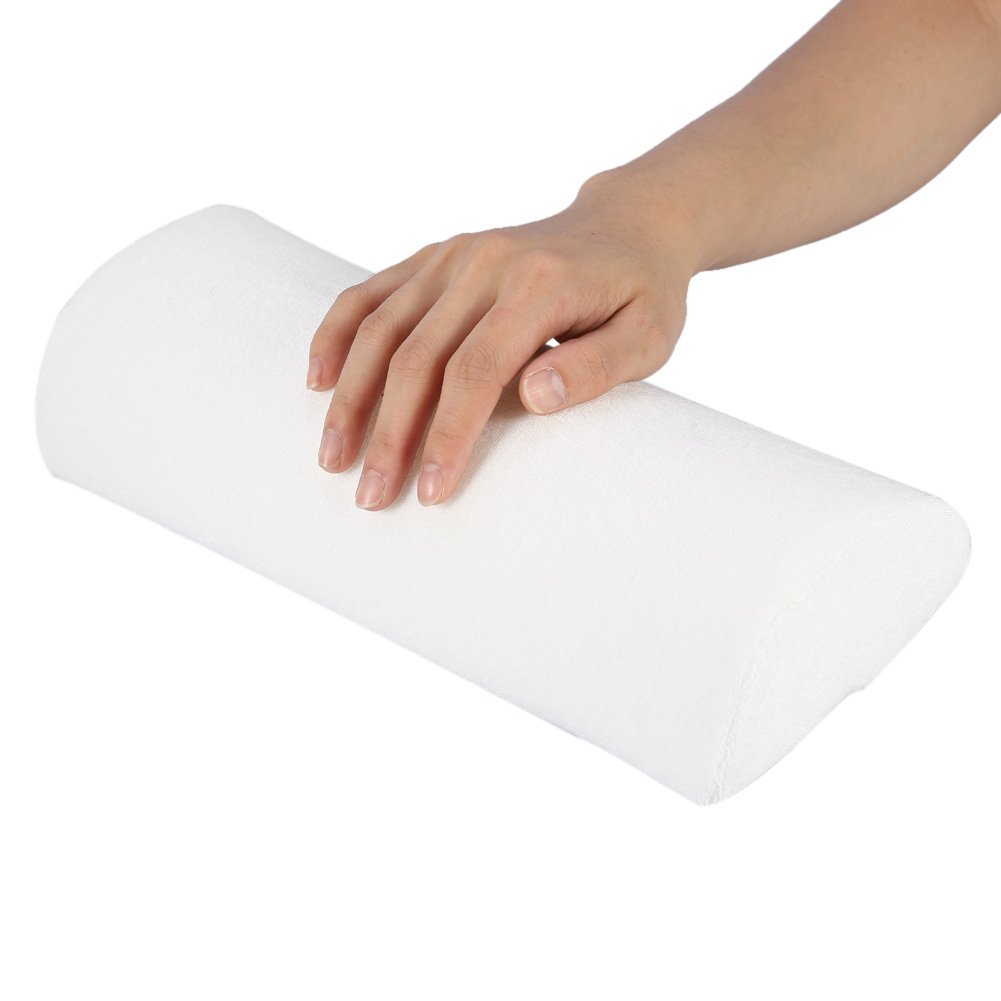 Premium Salon Hand Rest Cushion - Detachable & Washable Nail Art Soft Sponge Pillow - Ergonomic Arm Support for Nail Technicians, Salon Professionals & Nail Art Students - Perfect for Manicures, Pedicures & Nail Extensions (White)