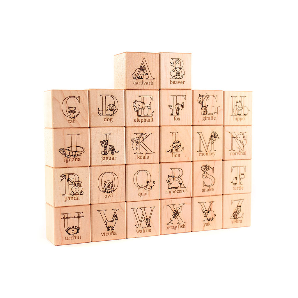Educational Animal Alphabet Blocks for Kids - Wooden ABC Learning Toys for Toddlers & Preschoolers - Perfect for Early Childhood Development & Classroom Activities