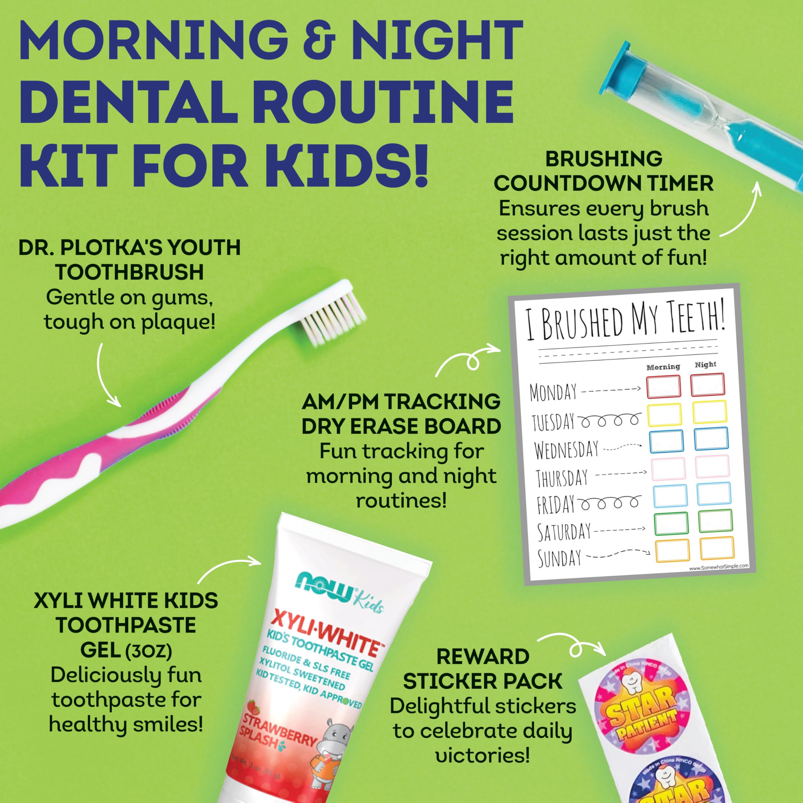 MOUTHWATCHERS Soft Kids Toothbrush Set - 2 Manual Flossing Toothbrushes & 2 Strawberry Fluoride-Free Toothpaste (3oz) - Dr. Plotka's Dental Care Gift for Children | Perfect for Travel, School & Daily Oral Hygiene
