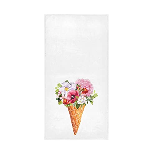 Premium Ice Cream Cone Floral Hand Towels - 30