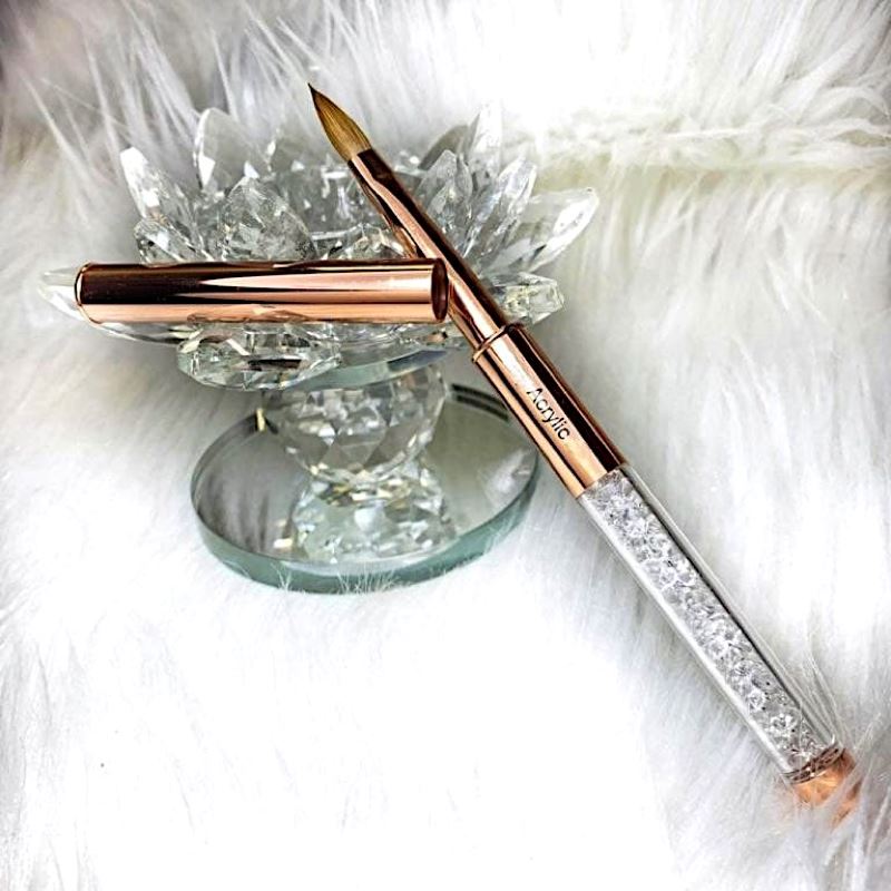 Premium Rose Gold Crimped Kolinsky Acrylic Brush Set - Professional Artist Paint Brushes for Acrylic, Oil & Watercolor Painting - Perfect for Canvas, Wood & DIY Art Projects