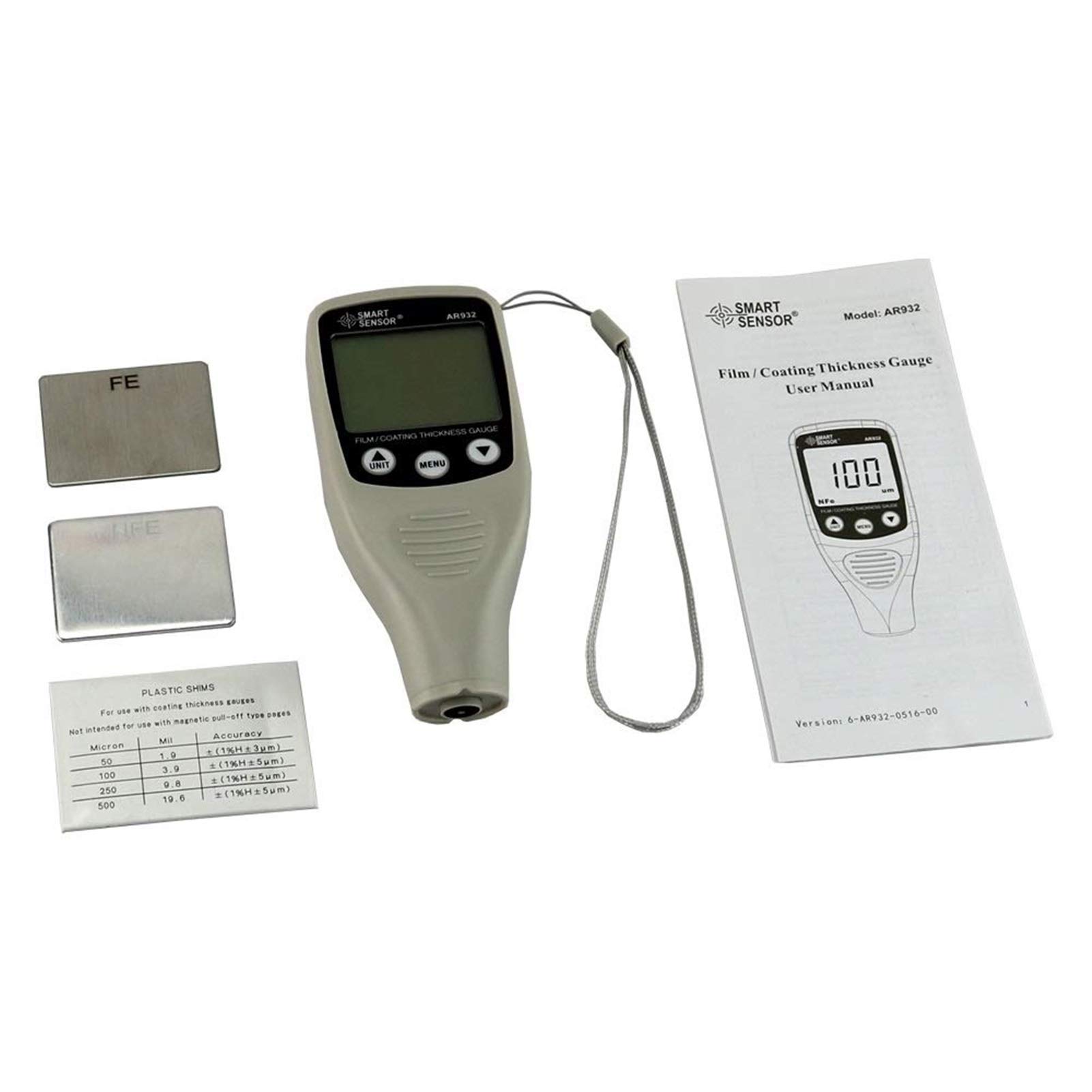 Digital Paint Coating Thickness Gauge Meter 0-1700μm - Automotive & Industrial Coating Tester with Built-in Probe | Perfect for Auto Body Shops, Metal Fabrication & Quality Control