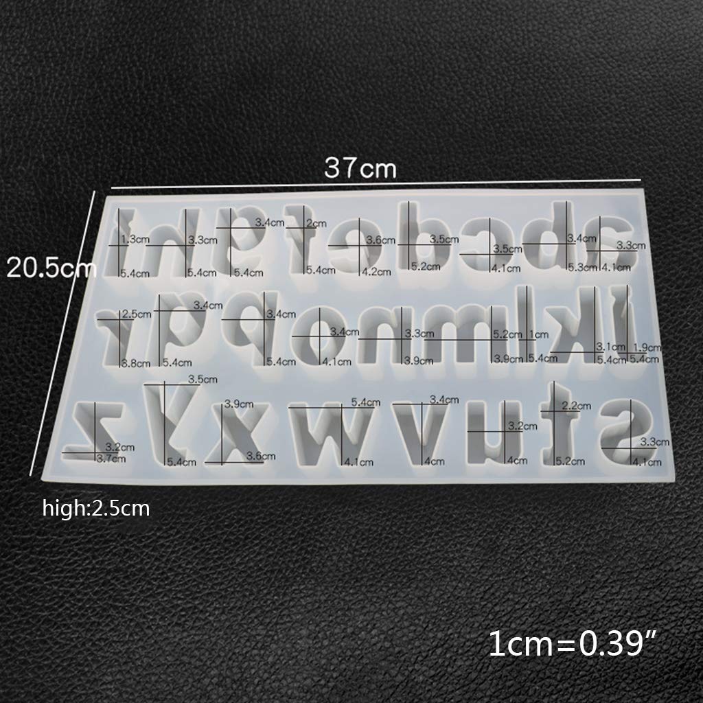 DIY Alphabet & Number Silicone Molds for Epoxy Resin Crafts - Lowercase Letter Molds for Jewelry Making, Cake Decorating & Home Decor Projects