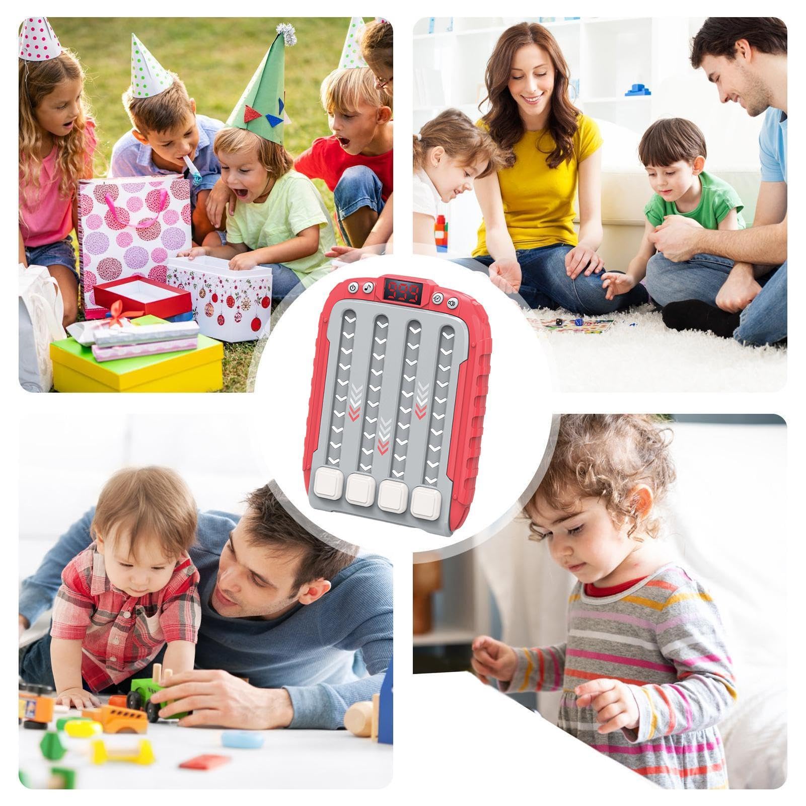 Fast Press Quick Push Game - Handheld Music Puzzle Game Console for Kids, Comfortable Grip Sensory Toys with Bubble Pop Stress Relief - Portable & Easy to Use for Travel, Parties & Family Game Night
