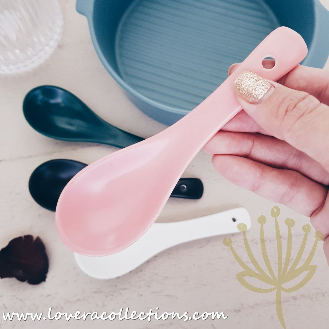 Premium Kalours Rice Scoops, Soup Spoons & Soup Ladles Set - 3-Piece Stainless Steel Kitchen Utensils for Serving, Cooking & Meal Prep - Perfect for Restaurants, Catering & Home Dining