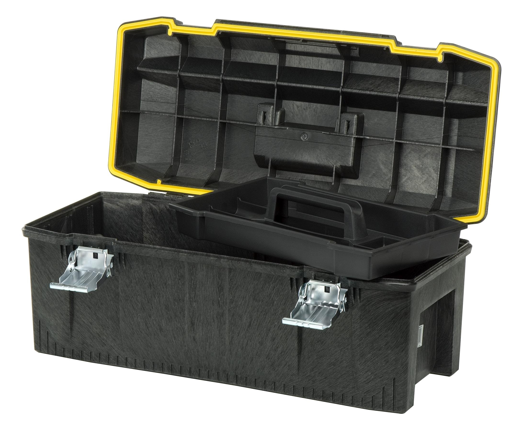 STANLEY 28-Inch Structural Foam Tool Box (028001L) - Heavy Duty Storage for Mechanics, Contractors & DIY Projects - Perfect for Garage, Workshop & Job Site Organization