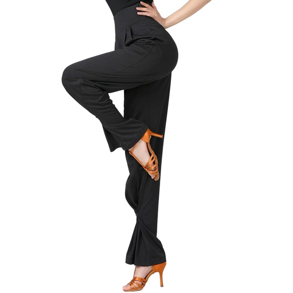 New Stretchy Latin Dance Pants for Women - Thin, Adjustable Tie-Leg Ballroom Trousers | Perfect for Salsa, Bachata & Social Dancing