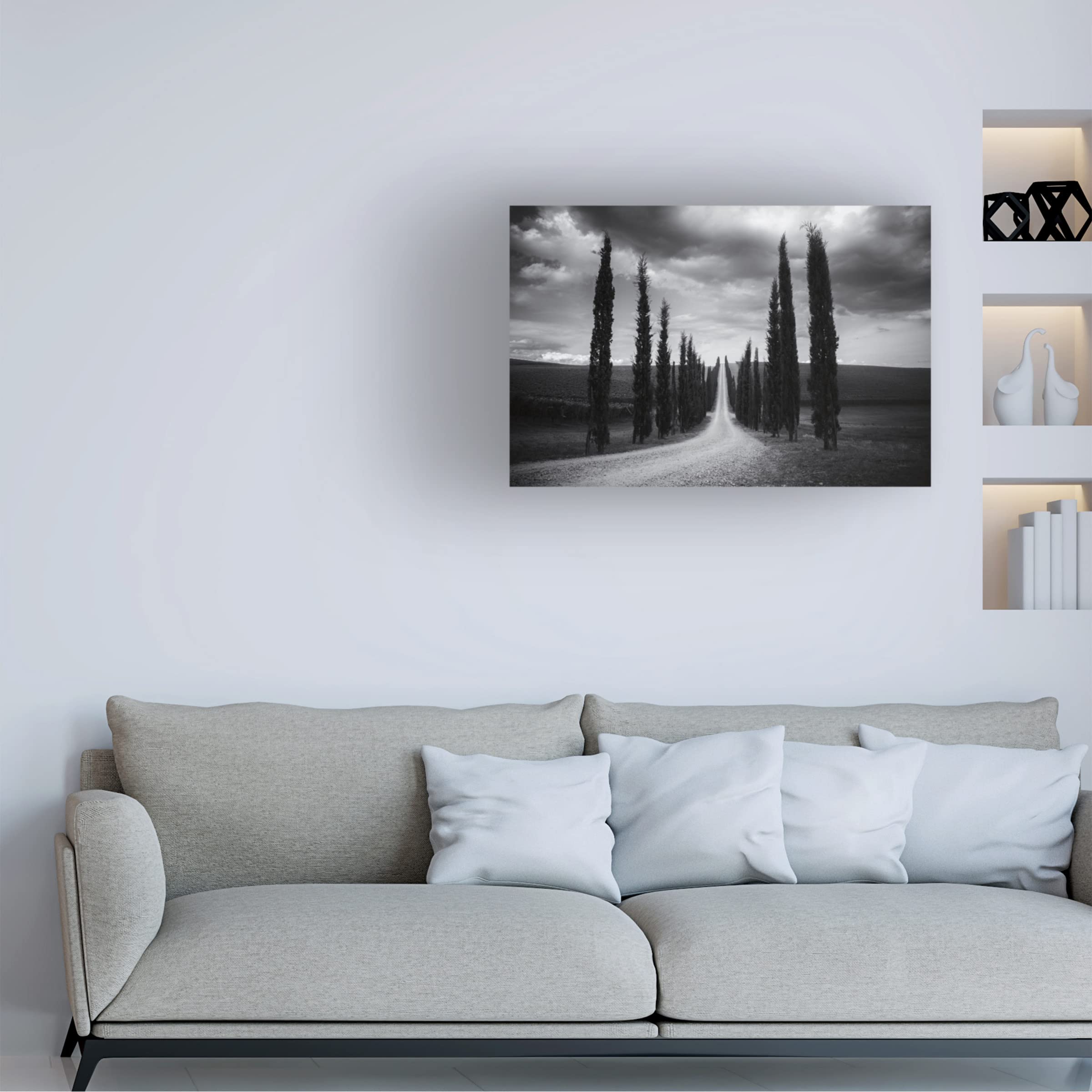 Trademark Fine Art 'Travelling In Tuscany' Canvas Wall Art Print by Aledanda - Italian Landscape Painting for Living Room, Bedroom & Office Decor