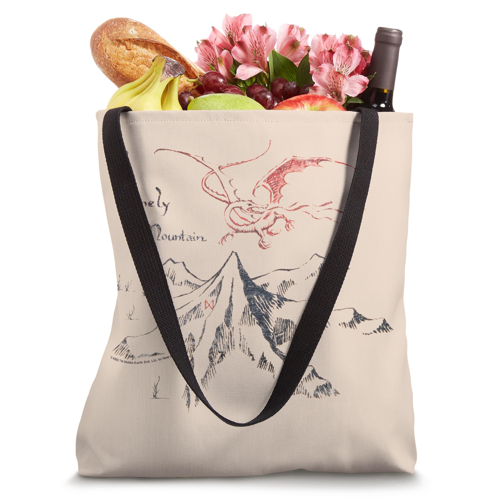 The Hobbit Lonely Mountain Tote Bag - Middle Earth Inspired Canvas Bag for Book Lovers & Fantasy Fans - Perfect for Bookstore Trips, Comic Con & Everyday Use