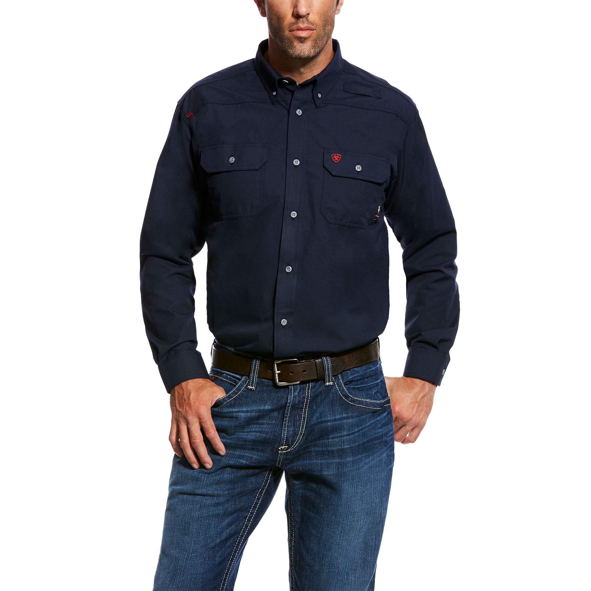 ARIAT Men's Featherlight Work Shirt - Breathable & Durable Long Sleeve Button-Up for Ranch, Construction & Outdoor Work - Comfortable Workwear for Cowboy, Farmer & Laborer