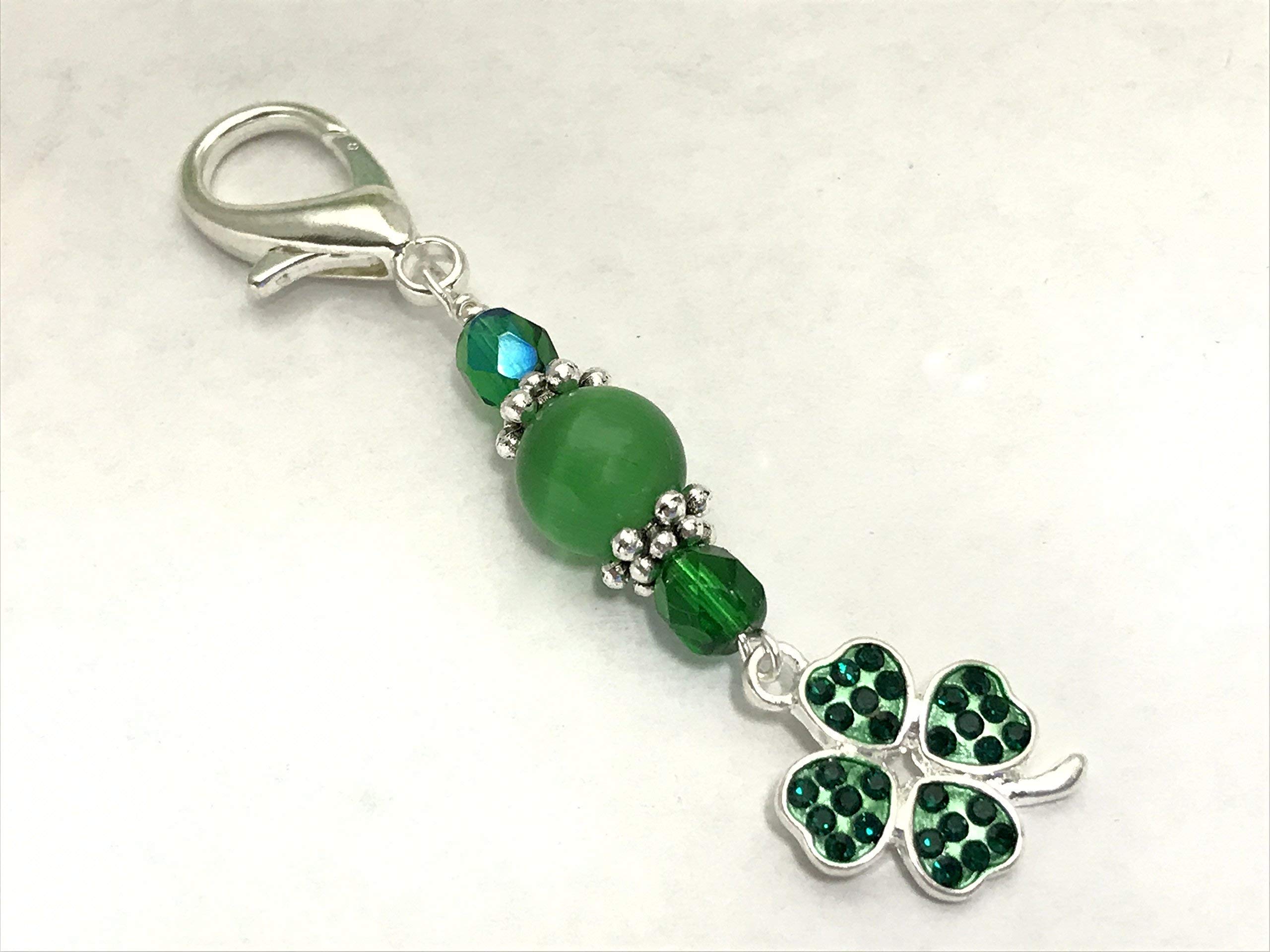 Lucky Clover Zipper Charm - Knitting Progress Keeper for Crafts & DIY