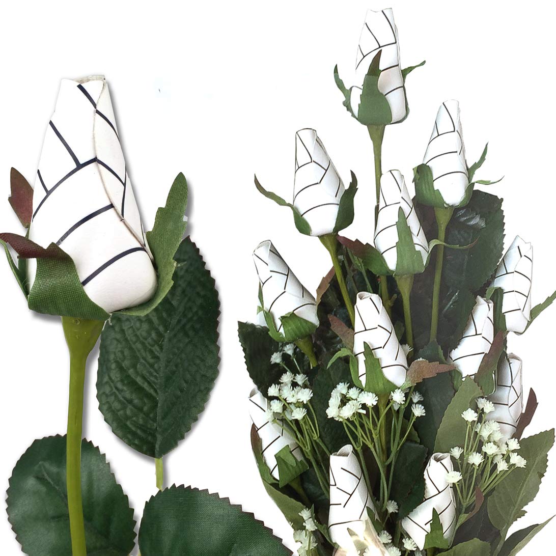 Handmade Volleyball Rose Bouquet - Pack of 12 Original Sports Roses for Volleyball Gifts, Team Celebrations & Home Decor