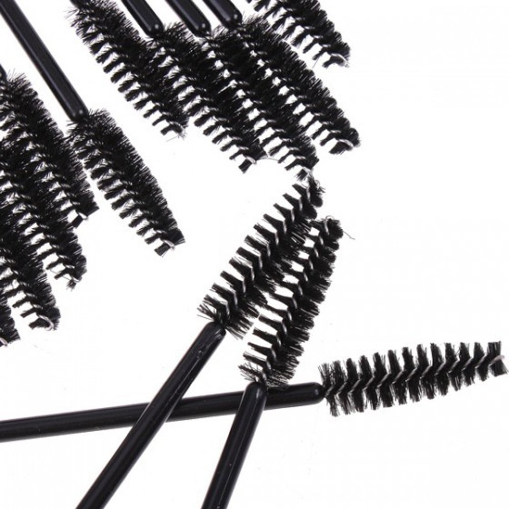 200PCS Disposable Eyelash Brushes - Black Mascara Wands & Makeup Applicators for Professional Salon, Home Use & Travel Makeup Kits