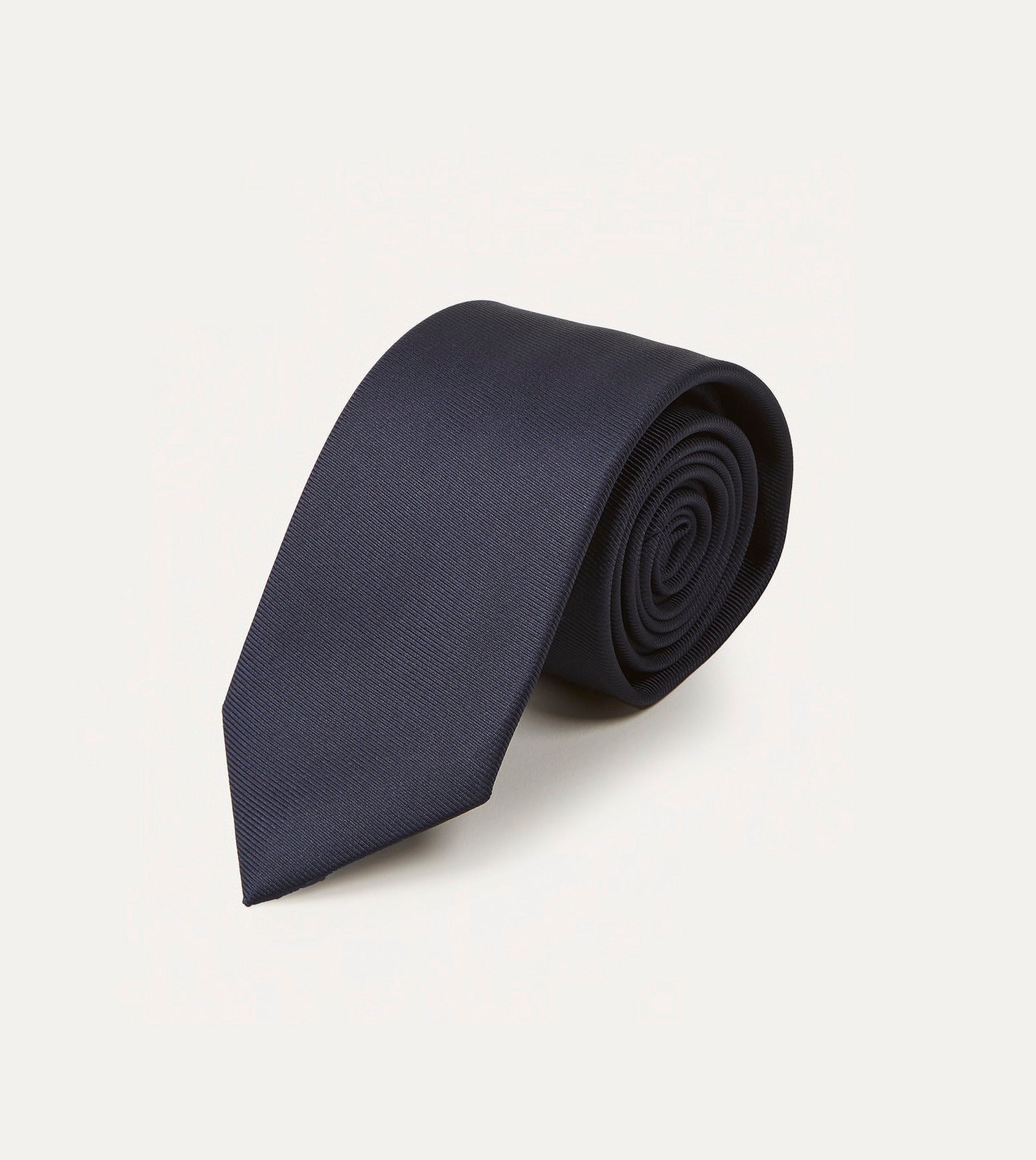 Premium Navy Blue Silk Twill Necktie with Tipped Design - Elegant Formal Tie for Business, Weddings & Special Occasions