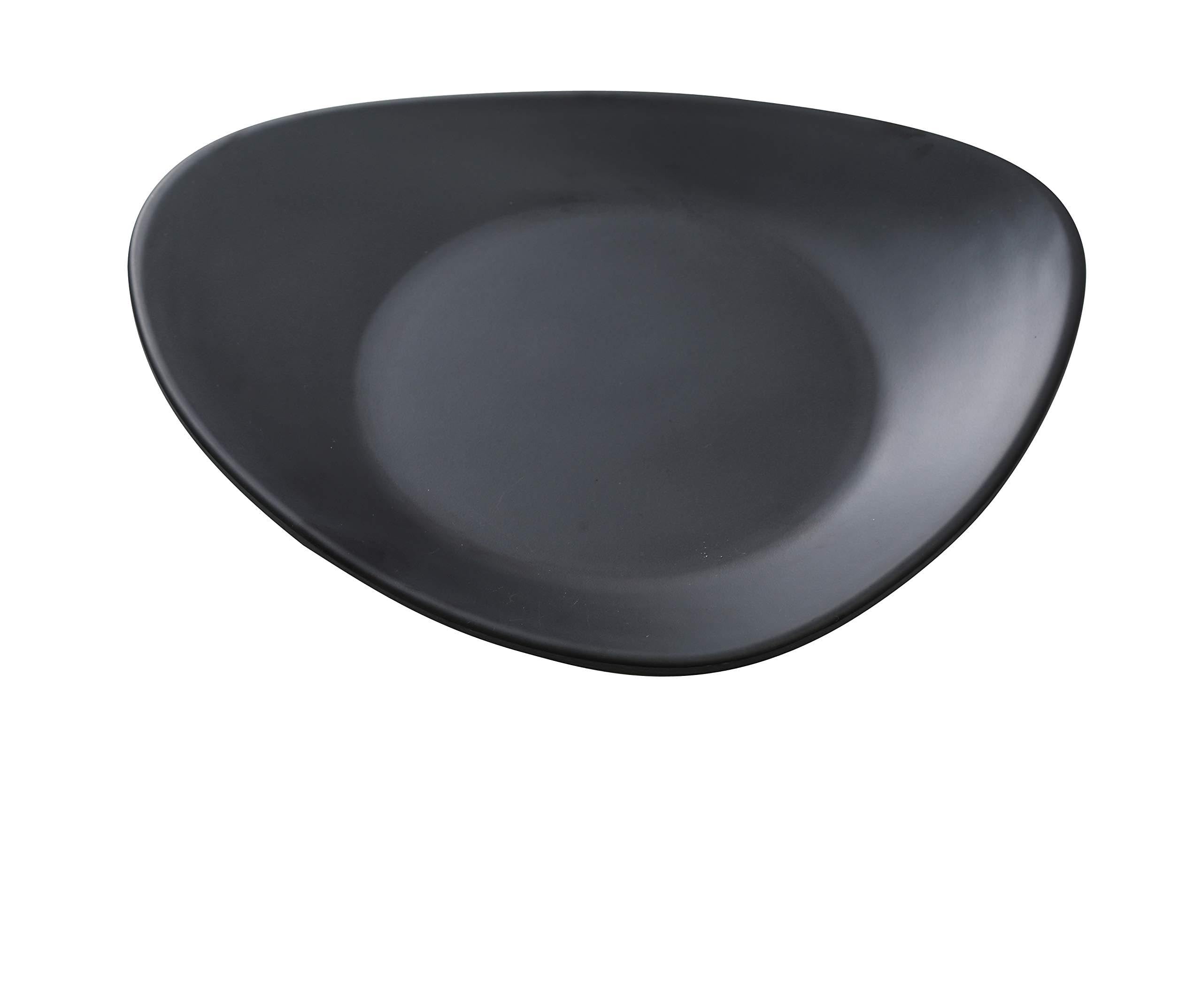 Yanco MO-108BK Modern 8-Inch Black Melamine Triangle Plates - Set of 48 - Perfect for Restaurants, Catering, Parties & Outdoor Dining