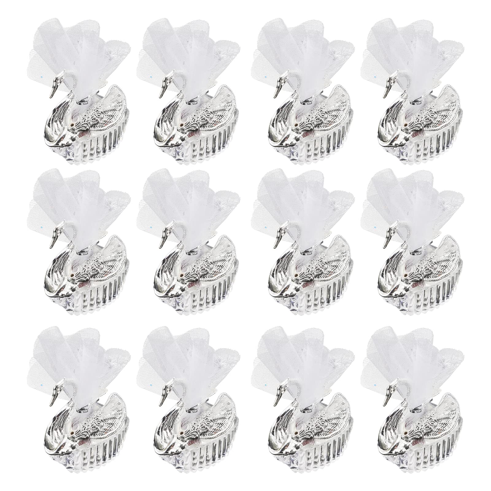 12pcs Swan Shaped Candy Box - Elegant Wedding Favors & Chocolate Packaging for Bridal Showers, Baby Showers & Party Decorations