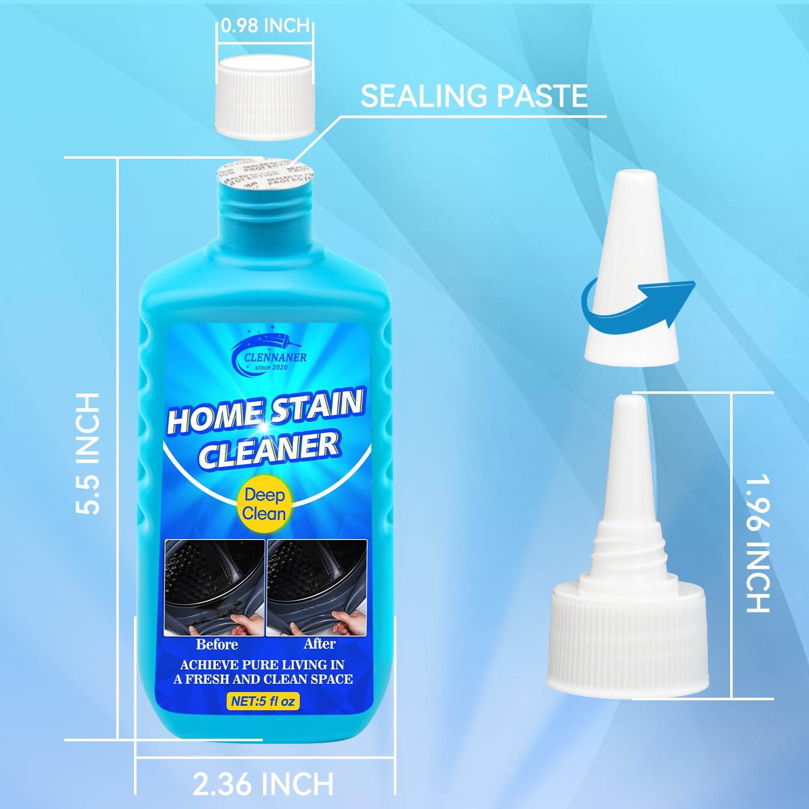 2 Pack Home Cleaning Gel - Powerful Washing Machine Cleaner & Grout Cleaner for Tiles, Bathroom, Kitchen, Refrigerator & Sink | Deep Cleans Grout Lines, Removes Stains & Odors | Perfect for Household & Appliance Maintenance