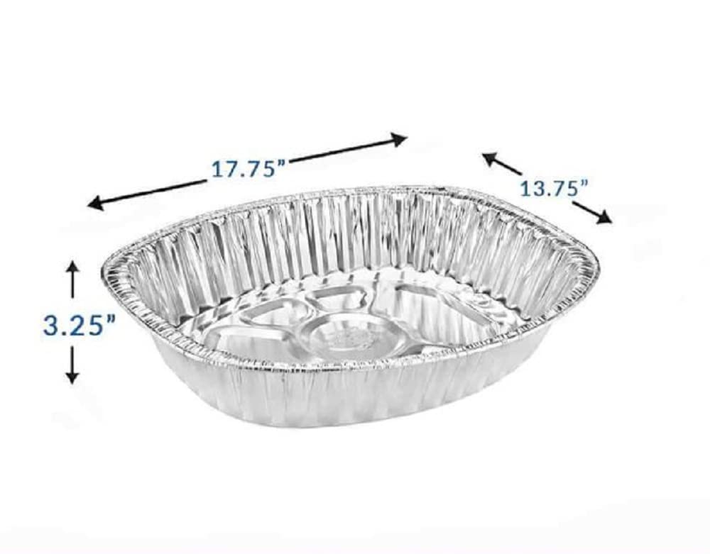 100-Pack Heavy-Duty Disposable Oval Roasting Pans - Extra Large Aluminum Foil Turkey Roaster for Chicken, Meat & Brisket - Perfect for Baking, Roasting & Holiday Cooking - Durable, Deep & Recyclable - Ideal for Thanksgiving, Christmas & Large Family Gatherings