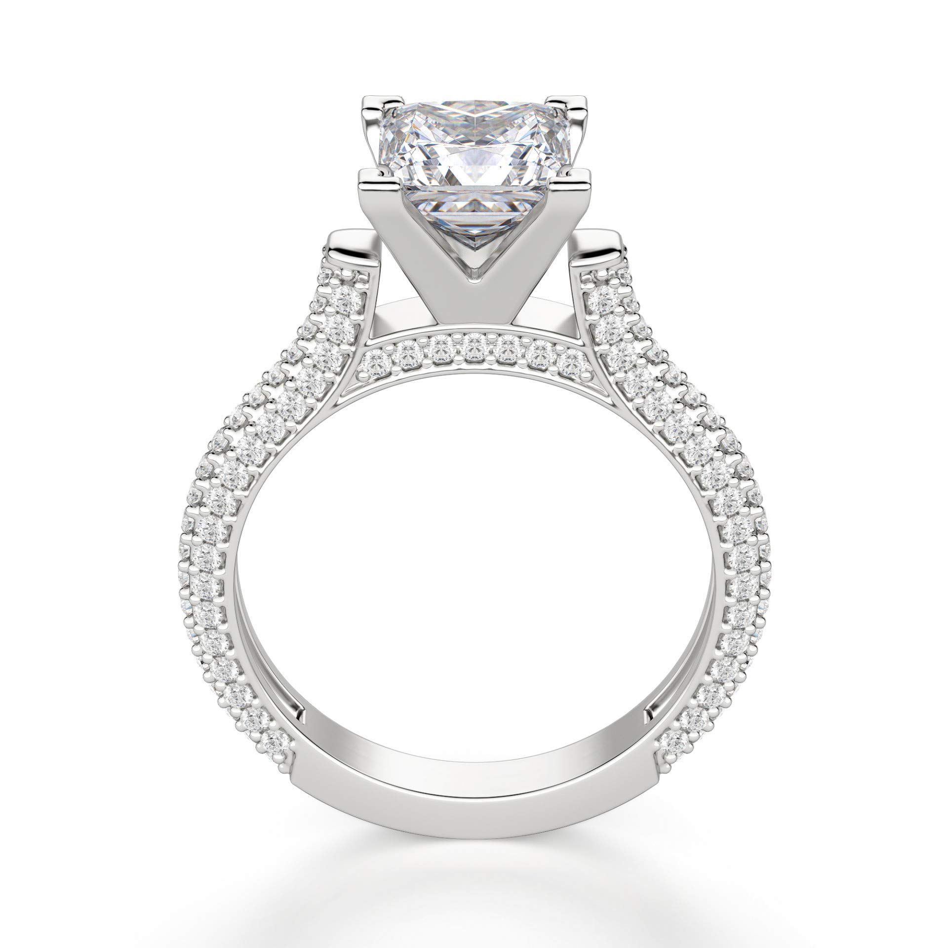 3 CT Princess Cut Moissanite Engagement Ring Set - Vintage Halo Solitaire Wedding Band for Women - Durable Silver Bridal Jewelry for Proposals, Anniversaries & Special Occasions