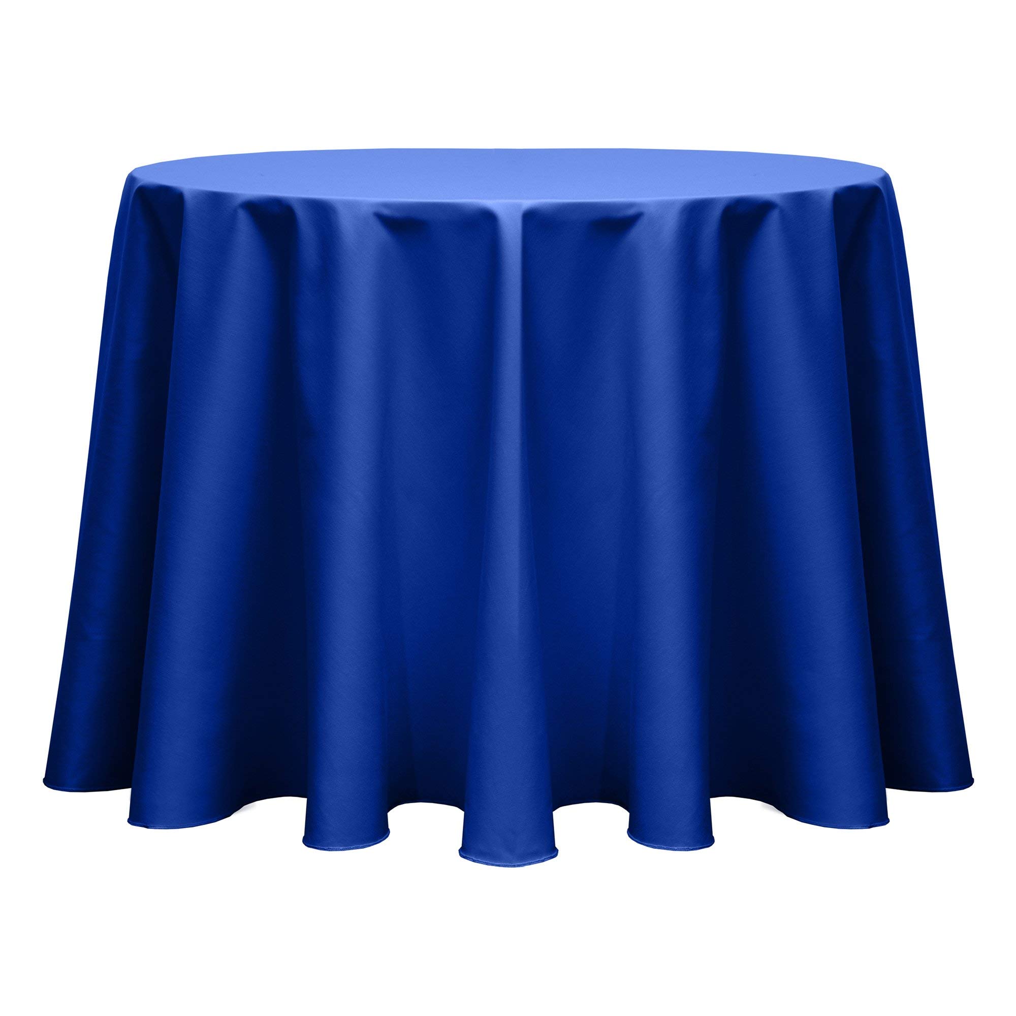 Premium 120-Inch Round Tablecloth - Poly-Cotton Twill Fabric, Royal Blue - Perfect for Weddings, Banquets, and Formal Dining Events