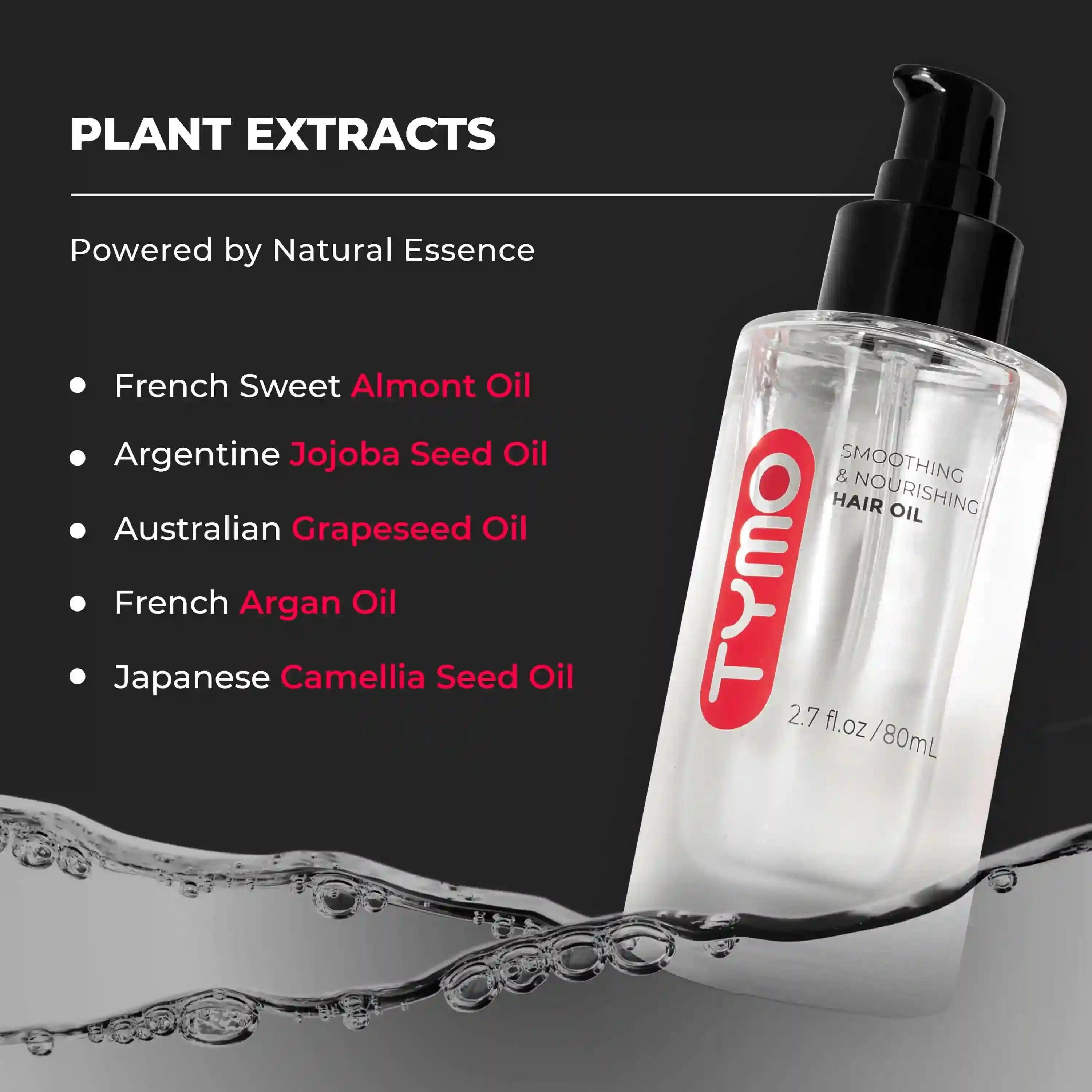 TYMO Anti-Thermal Hair Oil for Heat Protection & Shine - Perfect for Styling, Blow Drying & Flat Iron Use