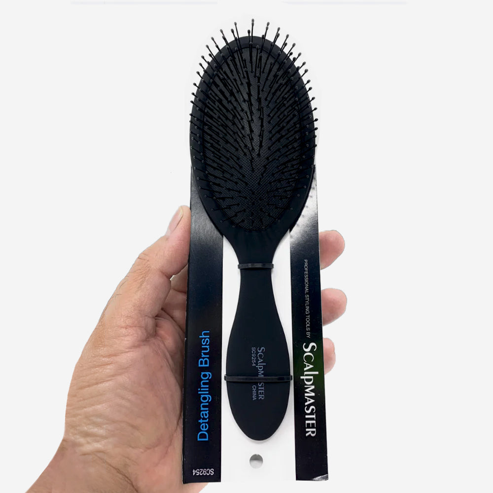 ScalpMaster Detangling Brush - Wide Tooth Cushioned Hair Brush for Wet & Dry Hair - Gentle Knot Remover for Curly, Thick, and Long Hair - Perfect for Home, Travel, and Salon Use