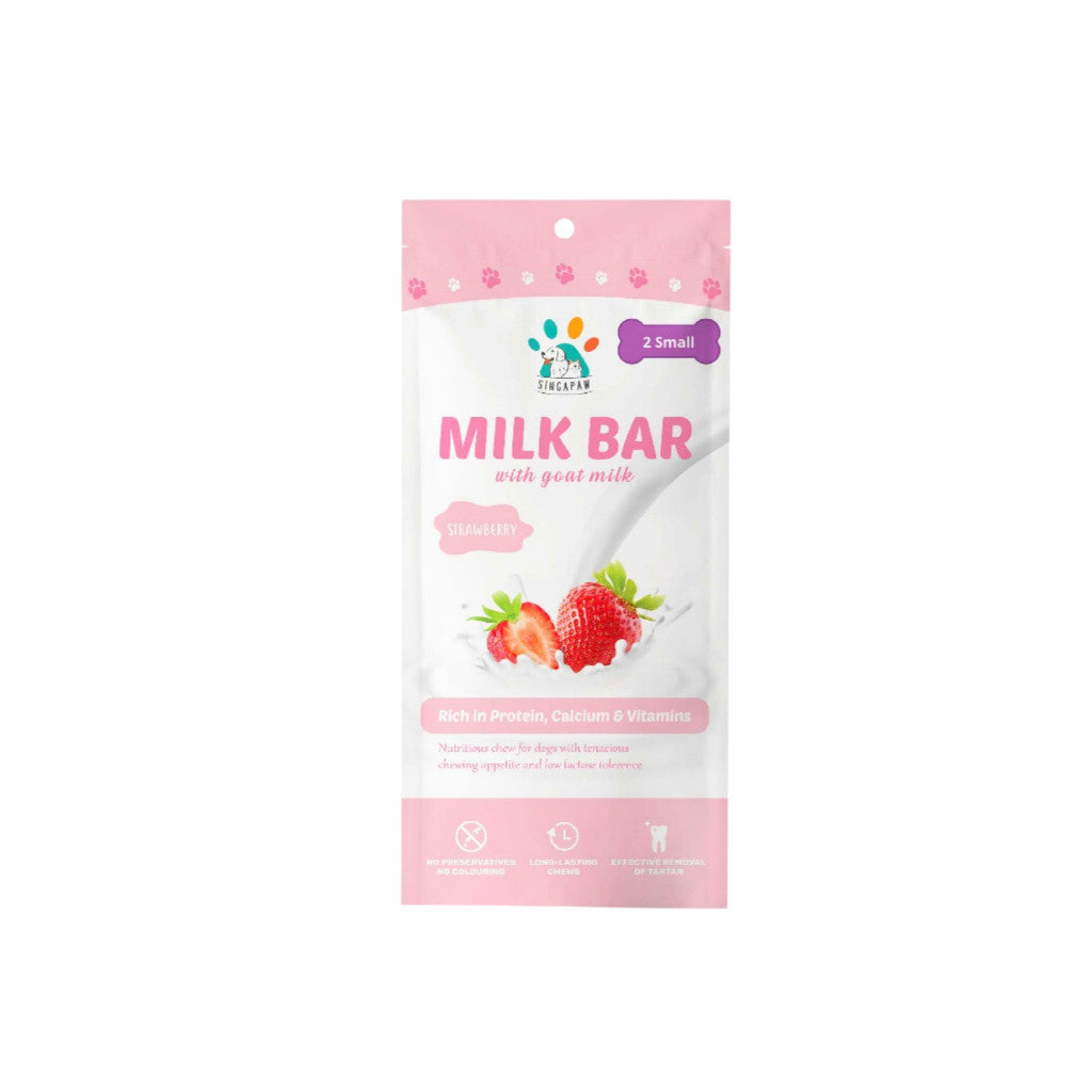 Singapaw Goat Milk Dental Chews for Dogs - Small & Medium Size | Natural Coconut, Pandan, Peanut, Strawberry & Honey Flavors | Promotes Oral Health & Fresh Breath | Perfect for Training Rewards and Daily Teeth Cleaning