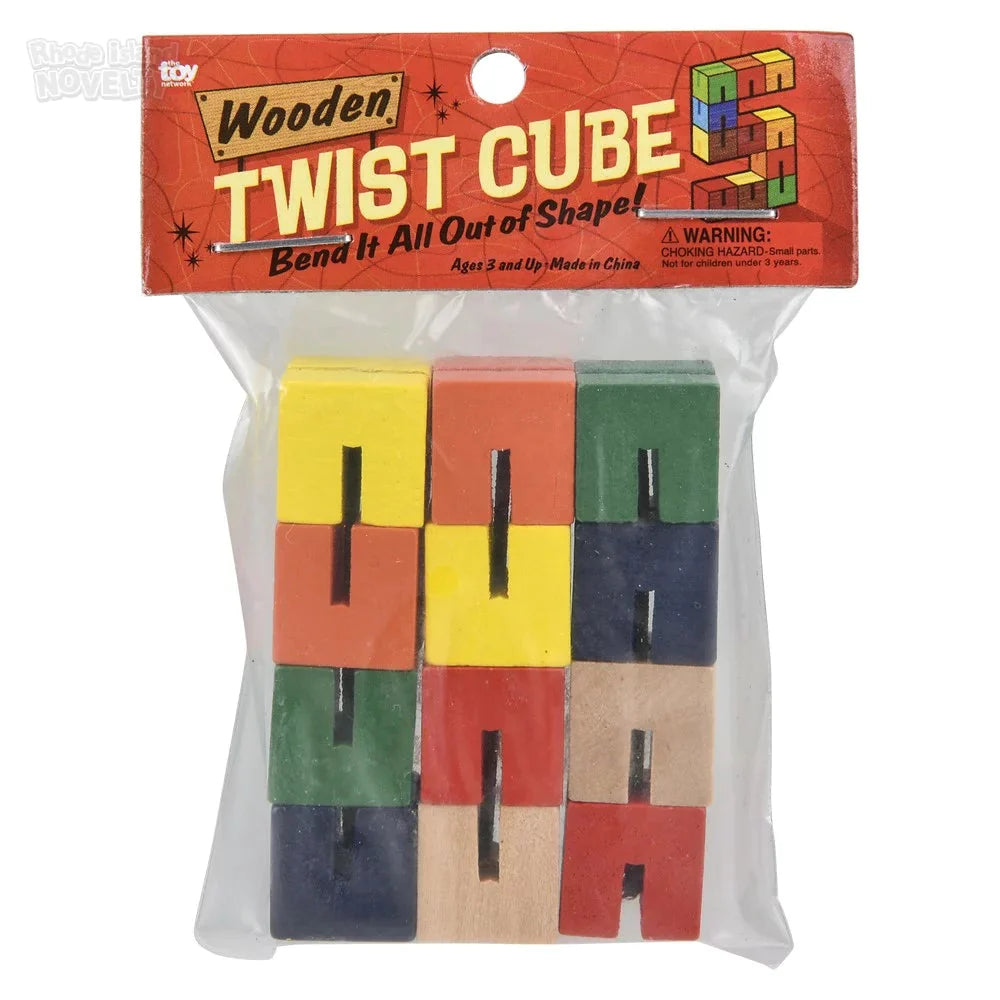 6 Pack Wooden Twist Cube Puzzle Brain Teaser Game - Stress Relief & Fun for All Ages - Perfect for Office, Travel, and Family Game Night