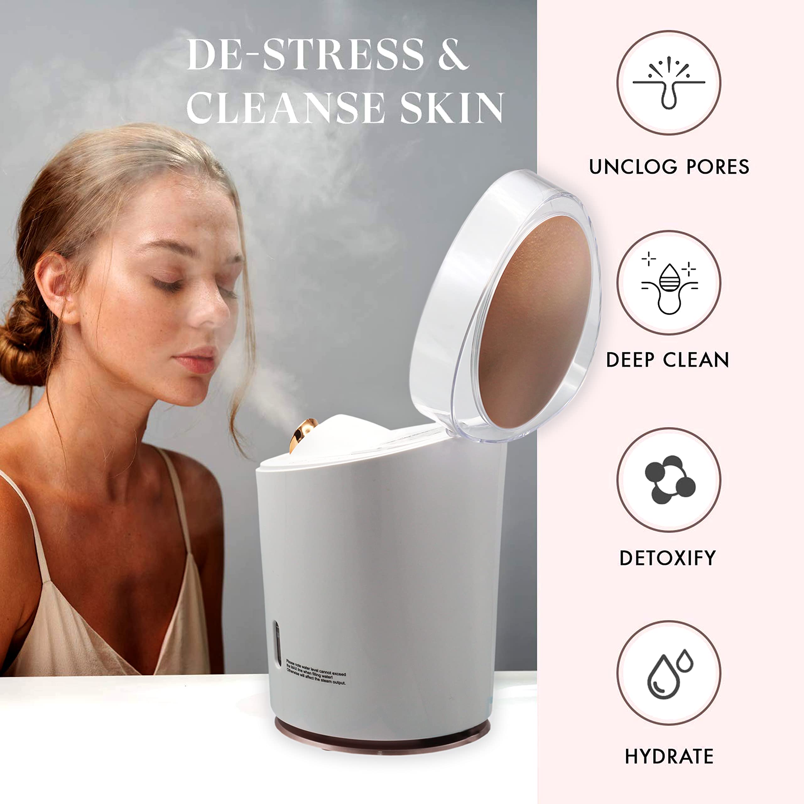 Professional 4-in-1 Nano Ionic Aromatherapy Facial Steamer - Hot & Cold Steam for Spa, Humidifier, Pore Cleansing & Blackhead Removal | Perfect for Home Spa, Salon Treatments & Skincare Routines