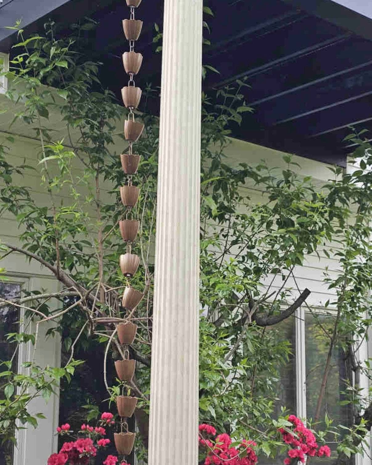 Scallop Cup Rain Chain - Decorative Garden Gutter Downspout for Water Drainage | Perfect for Outdoor Patio, Yard, and Roof Runoff