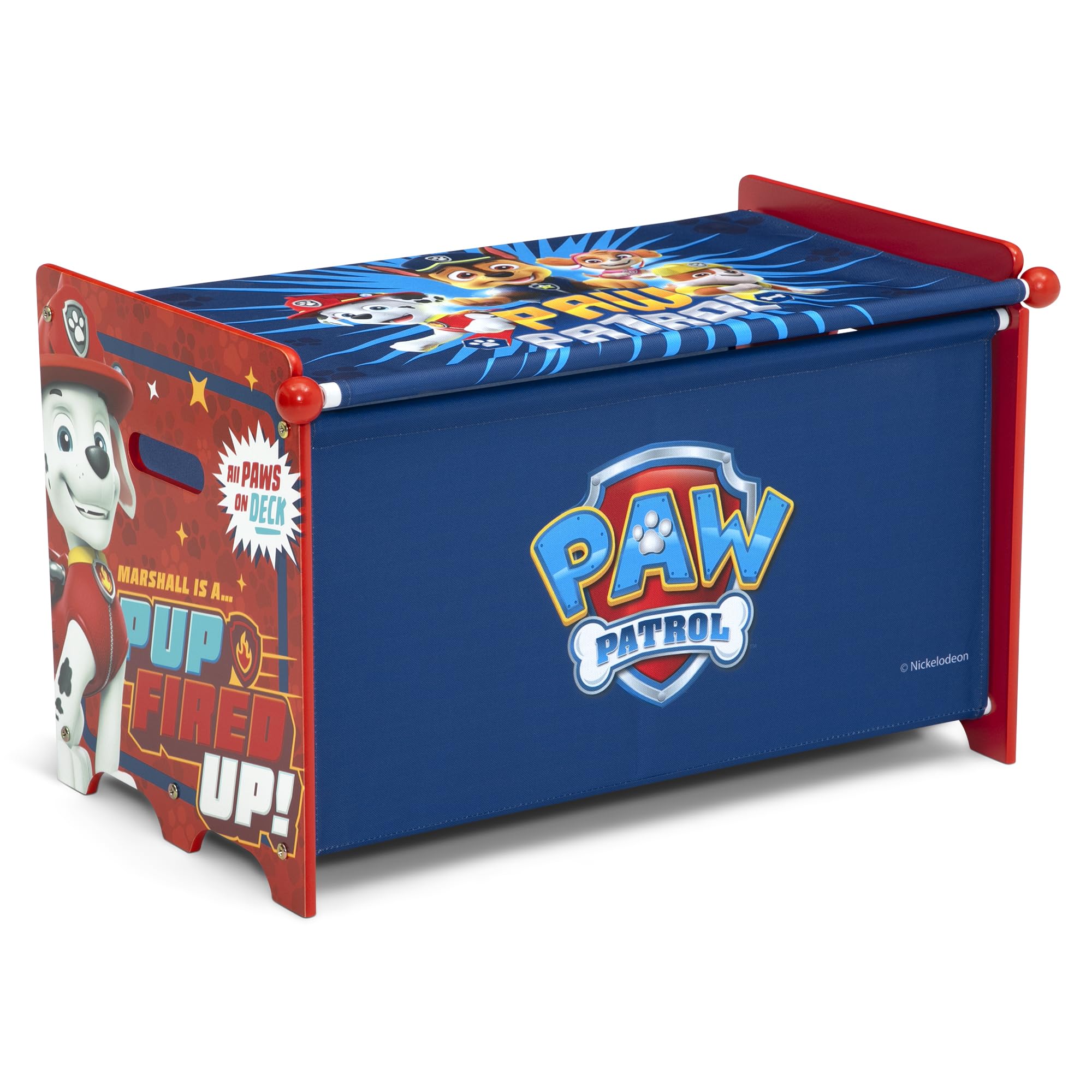 PAW Patrol Kids Toy Storage Box with Retractable Fabric Lid - Blue | Durable Children's Organizer for Bedroom, Playroom & Nursery | Delta Children Toy Chest for Stuffed Animals, Books & Toys