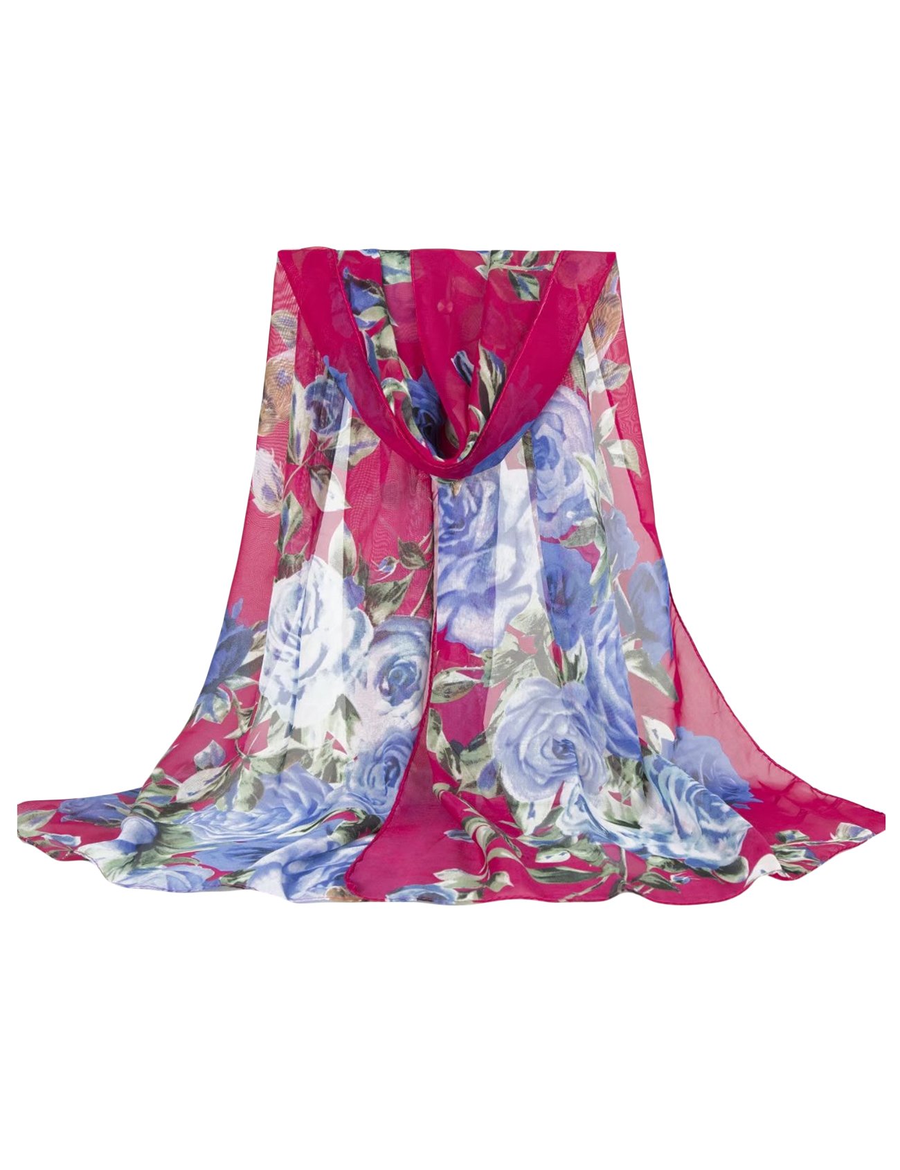Letuwj Women's Rose Print Shawl - Lightweight Translucent Scarf for Spring & Summer - Elegant Floral Wrap for Outdoor Events, Weddings, and Daily Fashion Accessory