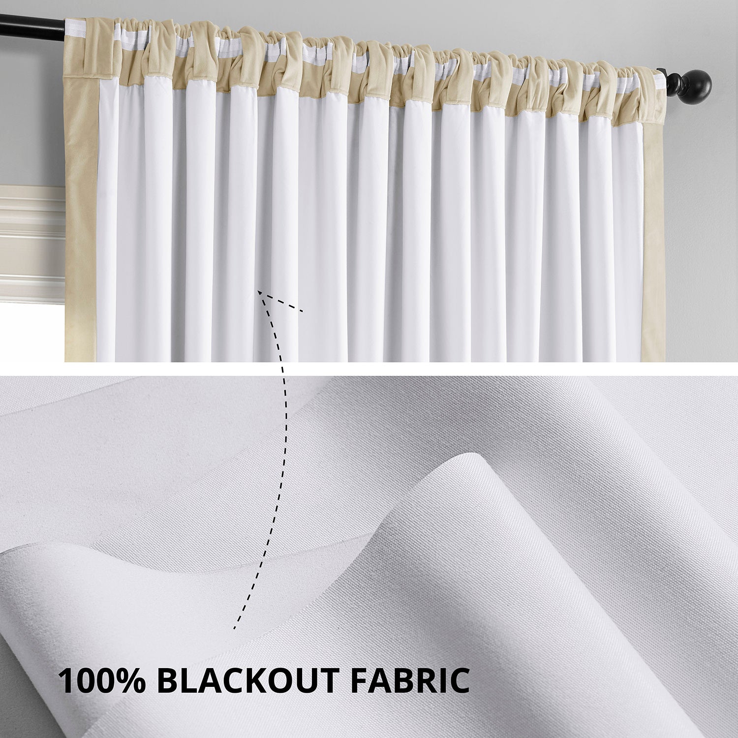 Extra Wide Blackout Curtains for Bedroom - Soft Velvet Thermal Insulated Drapes, Noise Reducing & Light Blocking, Neutral Ground Signature Collection (84x96 Inch) - Perfect for Home Theater, Nursery & Shift Workers