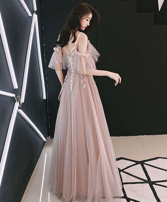 Elegant Pink Sweetheart Tulle Lace Applique Long Prom Dress - Formal Evening Gown for Homecoming, Quinceañera & Wedding Party | Perfect for Prom Night, Ball Gowns & Special Occasions